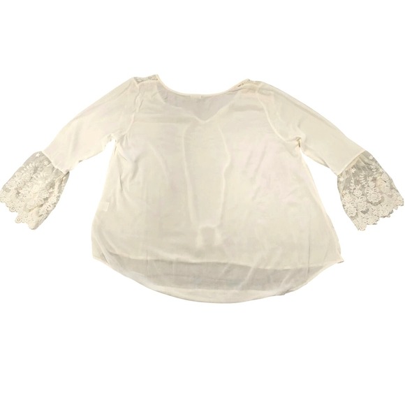 Bohemian Peasant-style Blouse With Lace Bell Sleeves By Eyeshadow Size XL - Picture 7 of 11